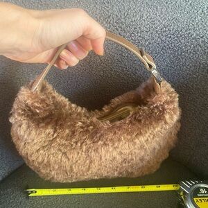 Faux Fur Tan Shoulder Bag